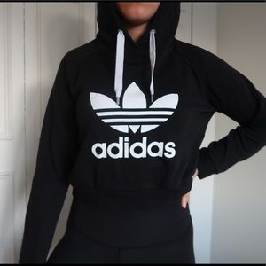 Black adidas cropped hoodie